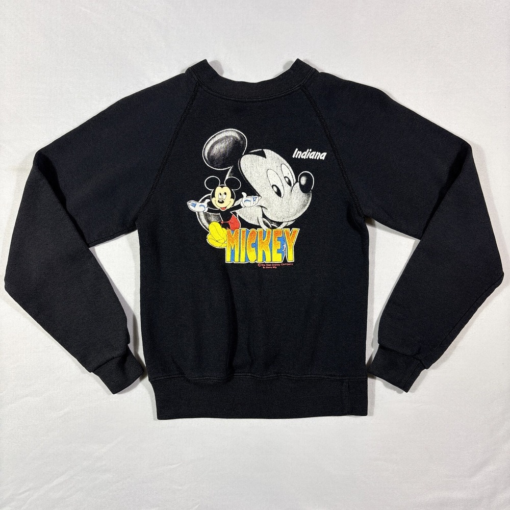 Disney Mickey Mouse Sweatshirt Unisex Youth Black Long Sleeve Crew Neck Pullover